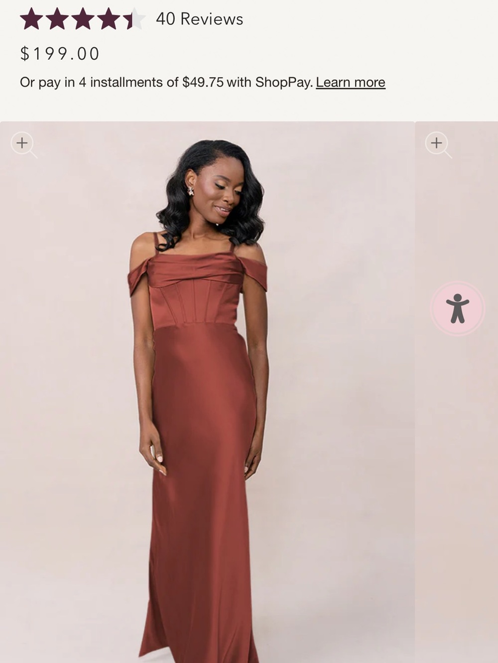 Revelry London Satin Maxi Dress in cinnamon rose